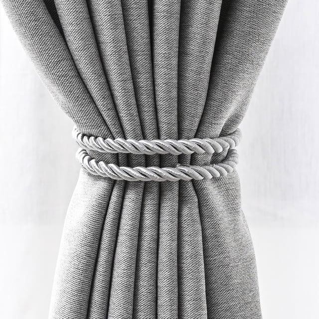 WHEANG Clearance 2Pcs Ropes Tie Backs for Window Curtain Cord Buckle Tiebacks Tie Backs Gray