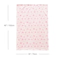 thumbnail image 5 of CREVENT Lightweight Plush Girls Pink Heart Baby Receiving Blanket, 5 of 5