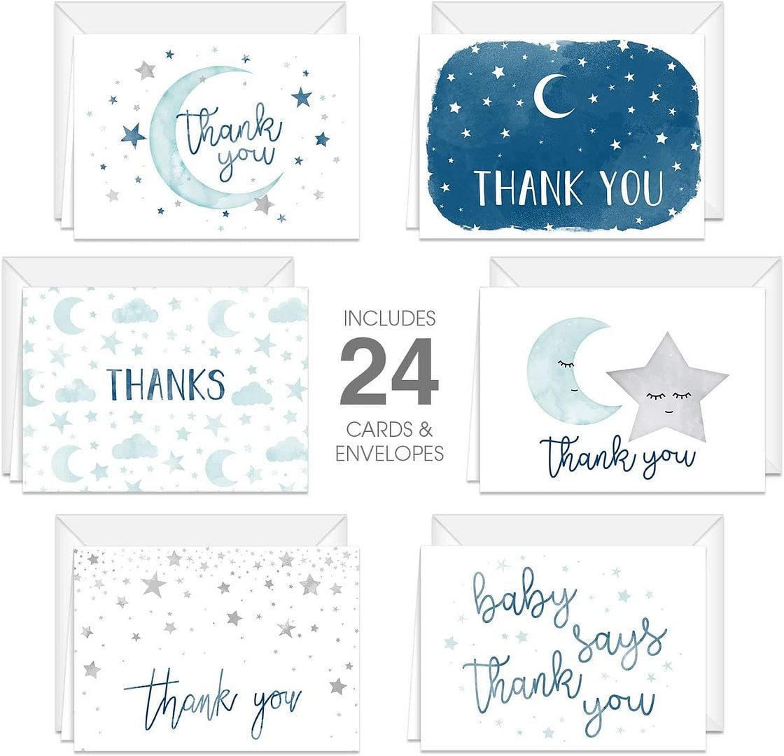 Starry Delight Thank You Notes / Baby Shower Thank Yous / New Baby ...