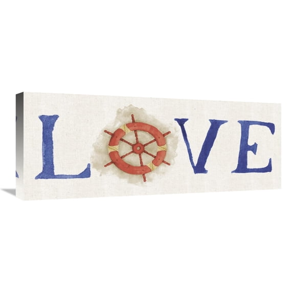 Global Gallery's 'New Horizons Love on Linen' by Elyse DeNeige Stretched Canvas Wall Art