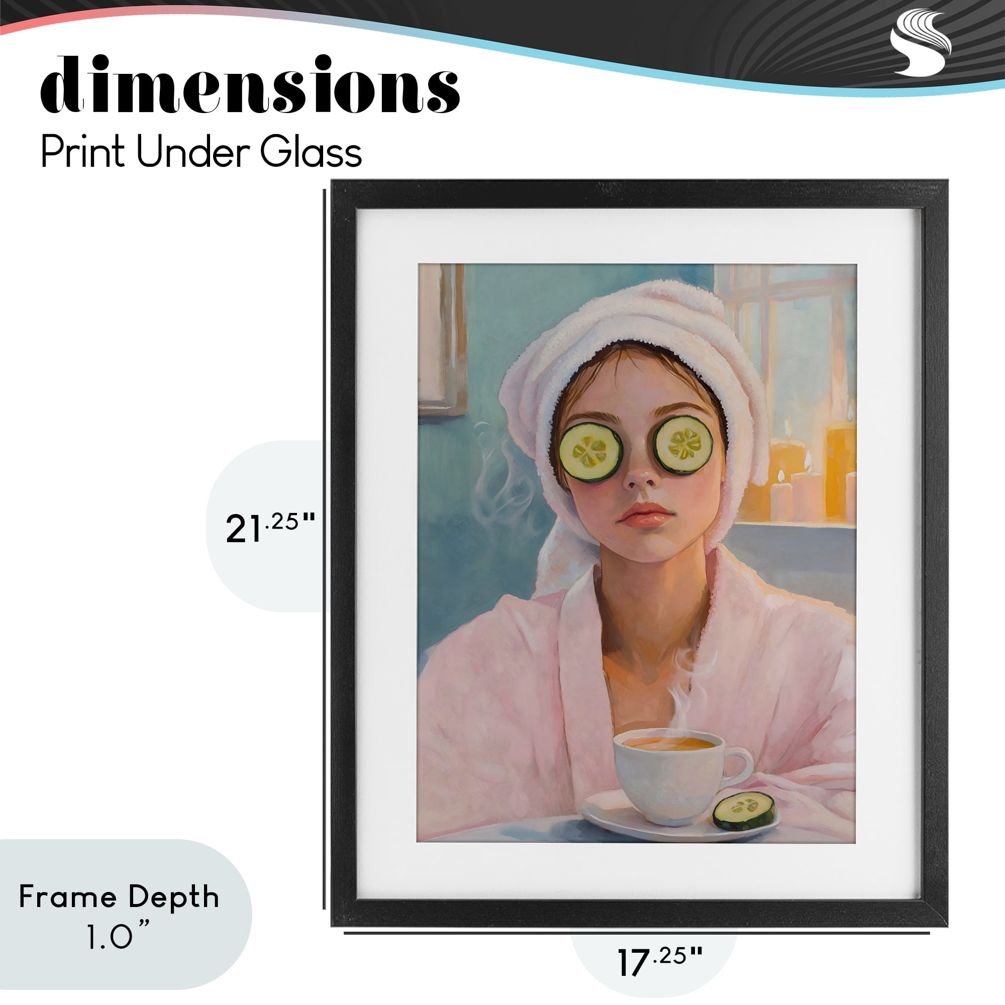 Stupell Industries Spa Day Cucumber Self Care Black Framed Print Under Glass, design by The Prints Vibe