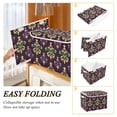 thumbnail image 2 of Yayeee Collapsible Storage Bin with Lid Fabric Closet Decorative Basket with Handles, Gold and Purple Floral Pattern, 2 of 7