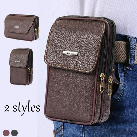 FurNest Small Waist Bags PU Leather Mobile Phone Bag Pouch Pack Casual Belt Clip