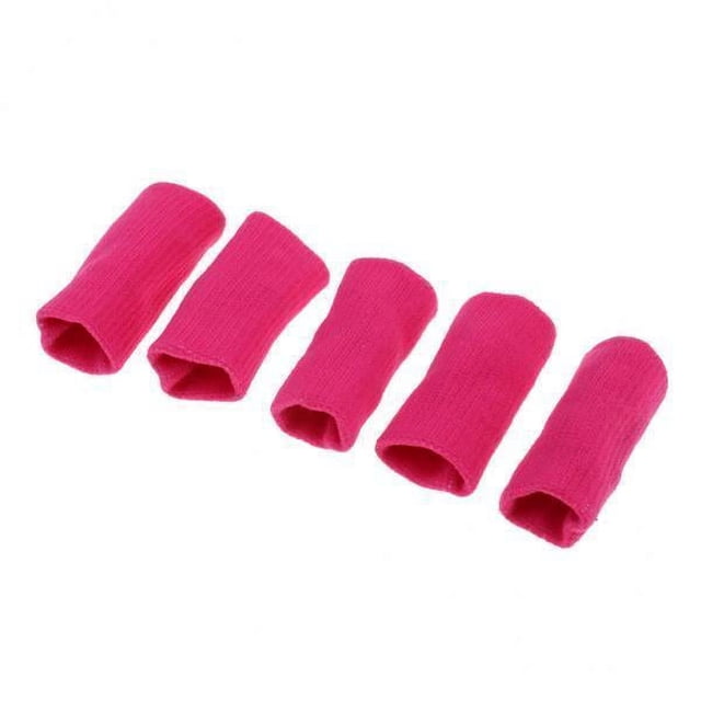 Fundas protectoras elásticas para dedos Zulema 5 piezas rosa rojo