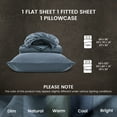thumbnail image 4 of Sleep Zone Bed Sheets - Twin Sheets Set for Bed - Washed Microfiber - 3 Piece Hotel Luxury Bedding Sheets with Fitted Sheet, Flat Sheet & 1 Pillowcases - Deep Pocket (Flint Stone Blue), 4 of 6