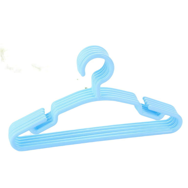 Deyuer Kids Clothes Hangers Plastic Non-deformable Thicken Stable Children  Clothing Organizer Household Products,Blue 