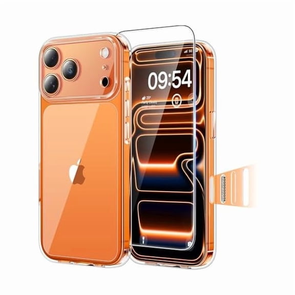 ZHU997 for iPhone 17 Pro Case, Full Camera Protection with Screen Protector, Anti-Yellowing Military-Grade Protection Shockproof Slim Phone Case for iPhone 17 Pro, Clear