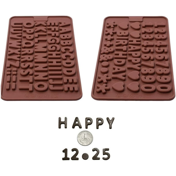 Silicone Letter Mold and Number Chocolate Molds with Happy Birthday
