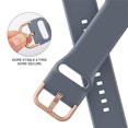 thumbnail image 6 of BANDOVA Silicone Sport Band Compatible with Apple Watch 38/40/41/42mm(Series 11 10), Waterproof Strap with Classic Buckle for Women Men, BlueGray, 6 of 7