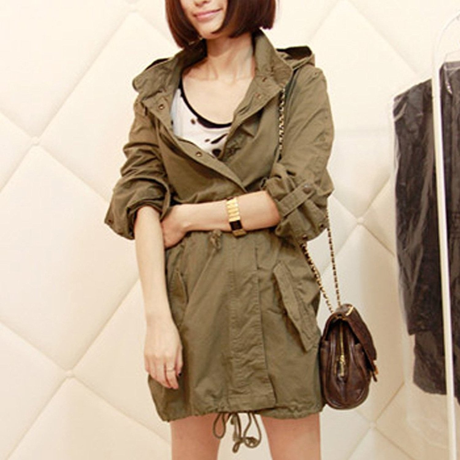 military style parka womens