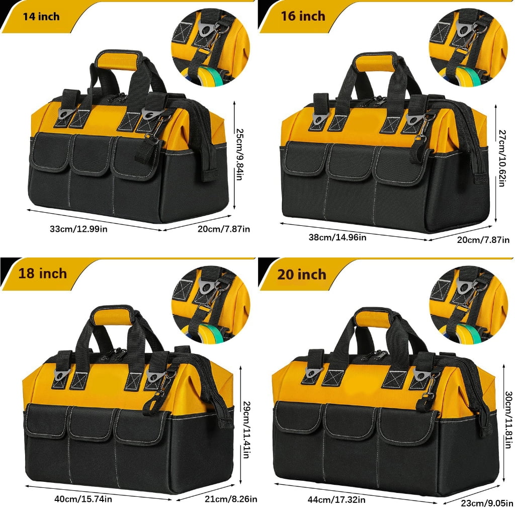 MOMOJIA Tool Bag Wide Mouth Tool Storage Bag Tool Organizer Bag Screwdriver Home