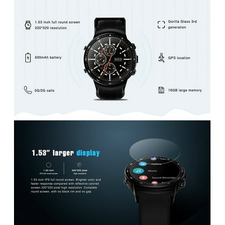 Zeblaze THOR Pro 3G WCDMA GPS Smart Watch Phone1.53inch IPS Display 1GB+16GB Android 5.1 Wifi BT