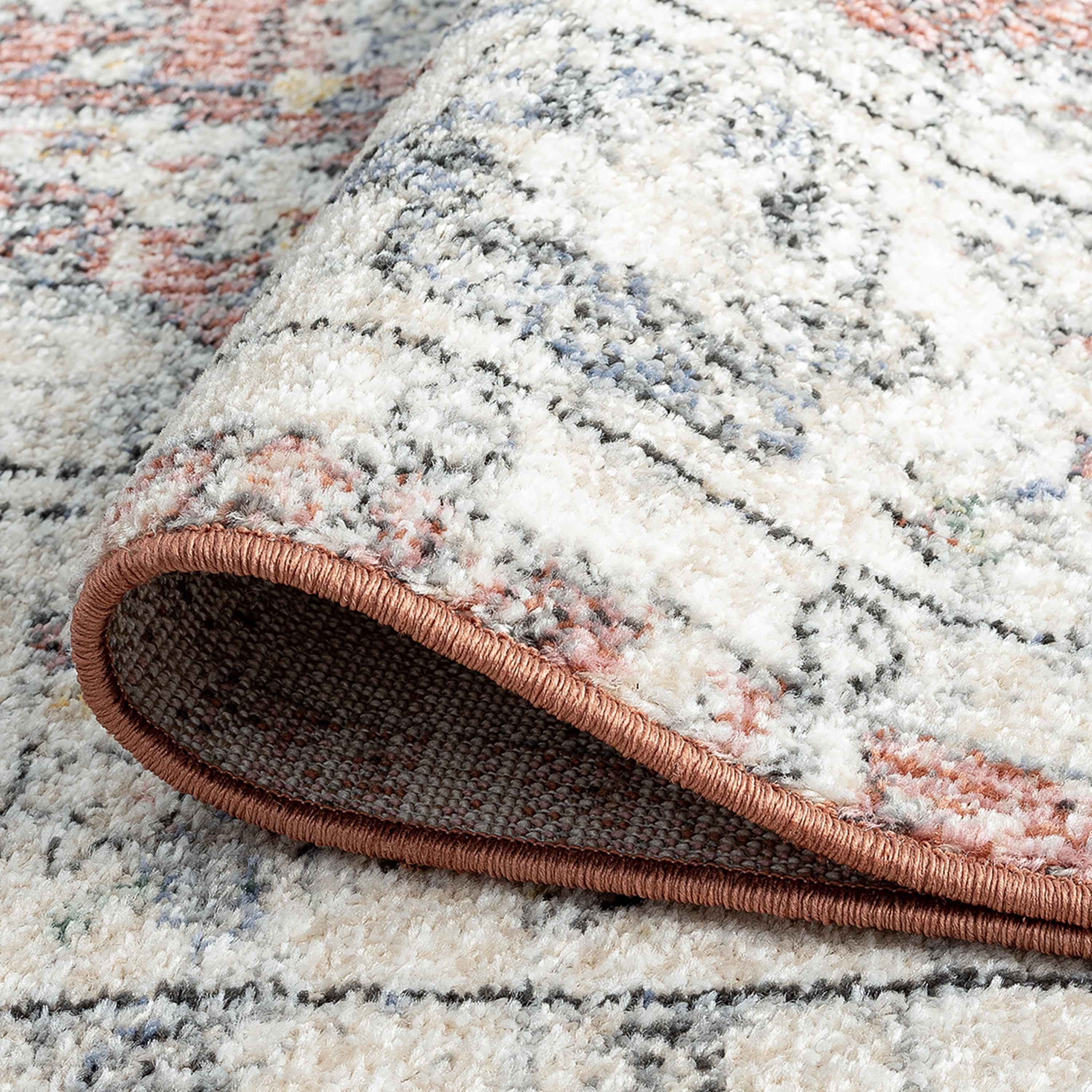 Addison Traditional 9' x 12' Rust and Cream Polypropylene Indoor Area Rug