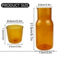 thumbnail image 2 of DOERDO Bedside Carafe Night Water Carafe with Tumbler Glass, Glass Mouthwash Bottle for Bathroom, Bedroom Nightstand, 17oz 500ml, 2 of 7