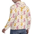 thumbnail image 6 of Honeii Yellow Pueple Rabbit Pattern Mens Hoodies Men's Loose Sleeve Sweatshirt,Pullover Hooded Sweatshirt for Men,Essentials Hoodie-Medium, 6 of 7