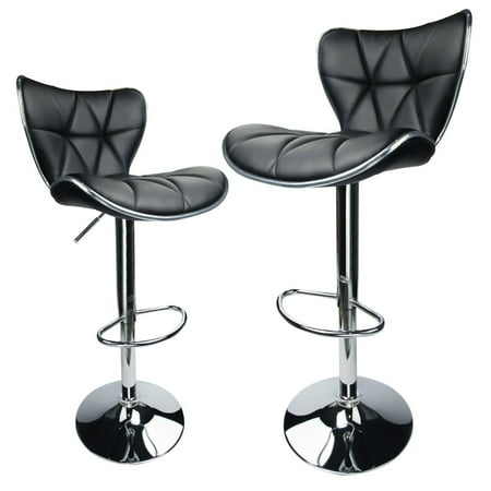 Adjustable Swivel Bar Stools Hydraulic Chair Bar Stools, Set of 2