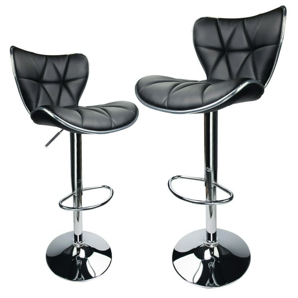 Adjustable Swivel Bar Stools Hydraulic Chair Bar Stools, Set of 2