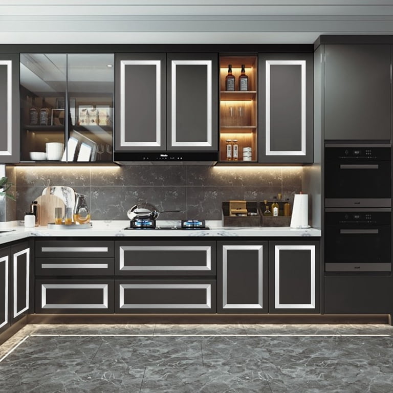 Gold Mirror Wall Trim Molding - 1.57" X 16.4ft, Self-Adhesive Stainless Steel Border For Tiles & Walls