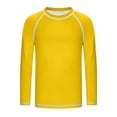 thumbnail image 6 of vdgthytj Kids Long Sleeve Tops Boys Girls Crewneck Raglan Shoulder Quick Dry Sun Protection Solid Sport Shirts(13-14 years,Yellow), 6 of 9