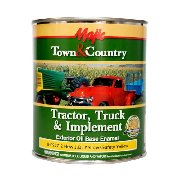 Majic Paints 8-0957-2 Peinture Émaillée de Base pour Tracteur, Camion et Matériel de Ville et Campagne, 1-Quart, A.g. Jaune Sécurité