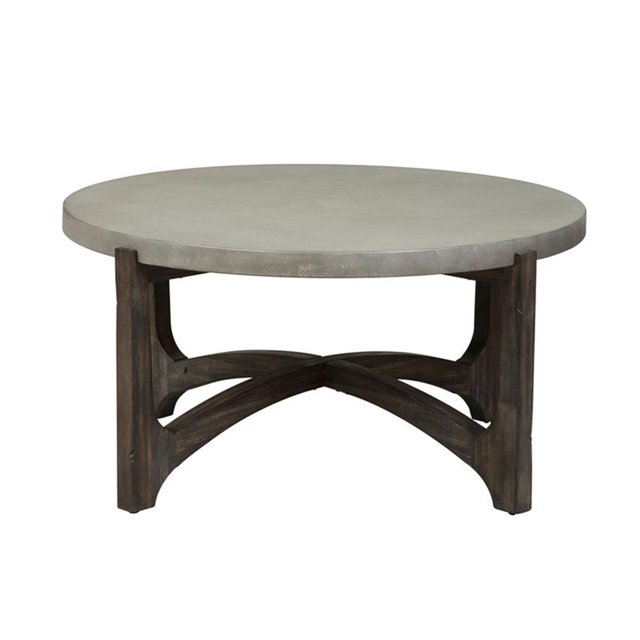 Pemberly Row Ensemble Transitionnel en Bois de 3 Pcs Brun (Cockatil et 2 Tables d'Appoint)