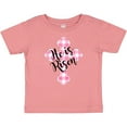 thumbnail image 3 of Inktastic He is Risen Pink Plaid Cross Boys or Girls Baby T-Shirt, 3 of 5