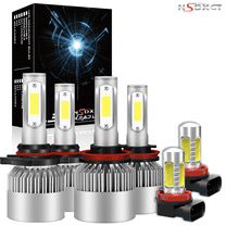 NSDXCT for Toyota Prius 2010-2015 LED Headlight Bulbs High Low Beam Fog Light Bulbs 6000K White Pack of 6