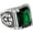 Silver Green, variant on Men's Stainless Steel Vintage Wide Cubic Zirconia Signet Ring Multicolor Square Stone Rings