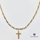 thumbnail image 1 of Collar de oro de 14 quilates con colgante de Cruz Curifijo, el mejor regalo unisex para madre, padre, novia, novio, ella, él, collar de cadena Figaro de 14 quilates de Aria Jeweler Daily, 1 of 5