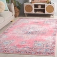 thumbnail image 3 of SAFAVIEH Arizona Rita Oriental Machine Washable Area Rug, Pink/Beige, 6' x 6' Square, 3 of 13