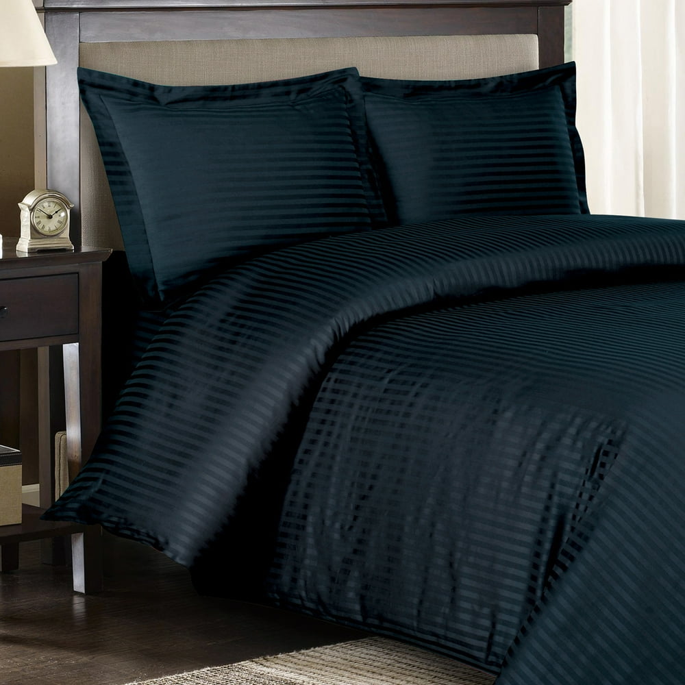 600 Thread Count Duvet Cover Set 100 Cotton Sateen Damask Striped