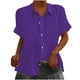 thumbnail image 2 of Fiudx Ofertas Relámpago Moda Mujer Casual Botón Blusa Manga Corta Camiseta Verano Tops, 2 of 6
