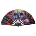 thumbnail image 1 of 33cm Reflective Folding Fan Reflective Kung Fu Fan Gifts Stage Performance G0I4, 1 of 1