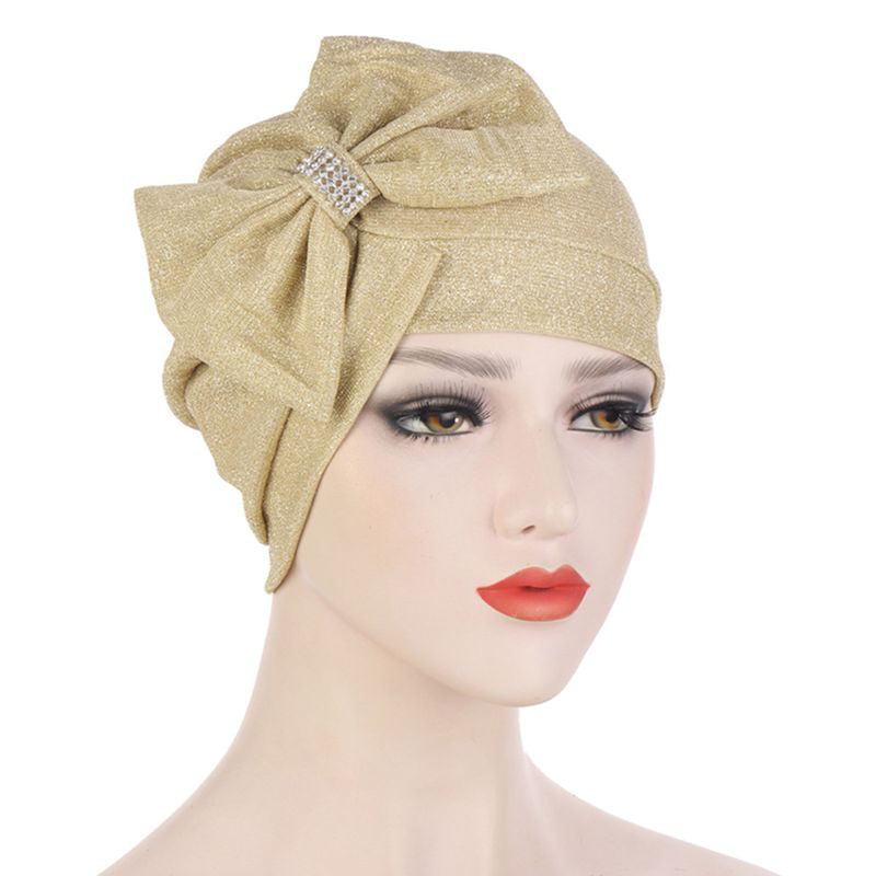 Qhome Womens Luxury Bow Turban Hat Stylish Chemo Cap 
