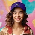 thumbnail image 4 of Dalix Fire Embroidered Lit Flame Dad Hat Cotton Baseball Cap Adjustable Mens in Purple, 4 of 5