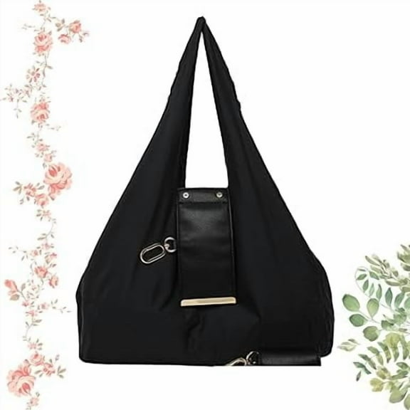 Keychain Tote Bag, Expandable Leather Mini Bags with Key Ring Compact & Foldable Vegan Leather Bag with Key Ring