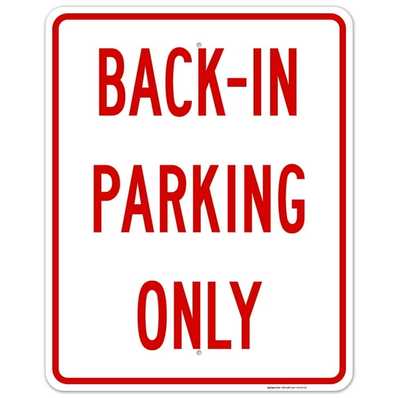 Back In Parking Only Sign,