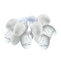 Easter Egg Lights, 10ft 30 LED Pastel Lights, Steady On Easter Eggs Ornaments Battery Powered Pastel Fairy Lights String for Easter, Party, Home Decorations, White Wire