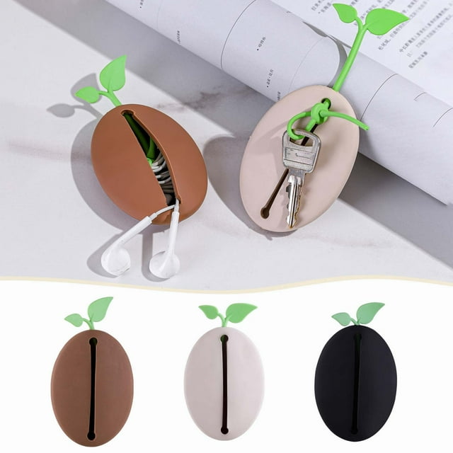 Trending,Storage Trunks & Bag,Creative Coffee Beans Earphone Case, Cartoon Key Case, Portable Storage Case for Earphones and Keys, Creative Case for Travel, Fun Storage Case, | Rubber, As Show-930