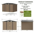 thumbnail image 3 of COMHOMA Outdoor Storage Shed 10 x 8 FT Shed with Lockable Door Steel Garden Shed with Air Vent,Brown, 3 of 8