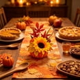 thumbnail image 4 of Racsoh Mini Artificial Pumpkin Tabletop Ornament, Faux Fall Floral Arrangement with Sunflower and Berry, for Thanksgiving Halloween Mantel Decor (A), 4 of 7