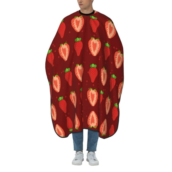 ZICANCN Hair Cutting Cape for Adults, Red Strawberry Fruit Cape Salon Barber Cape for Hair Stylist Shampoo Capes Waterproof 55x66 IN