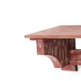 thumbnail image 2 of Wooden Wall Shelf with 4 Hooks and Carved Side Frames, Distressed Red - Saltoro Sherpi, 2 of 5
