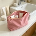 thumbnail image 2 of Leodye 1PCS Nylon Toiletry Bag, Zipper Makeup Pouch, Portable Storage Organizer for Daily Life and Travel Cosmetics -8.66×6.69×0.39in, 2 of 9