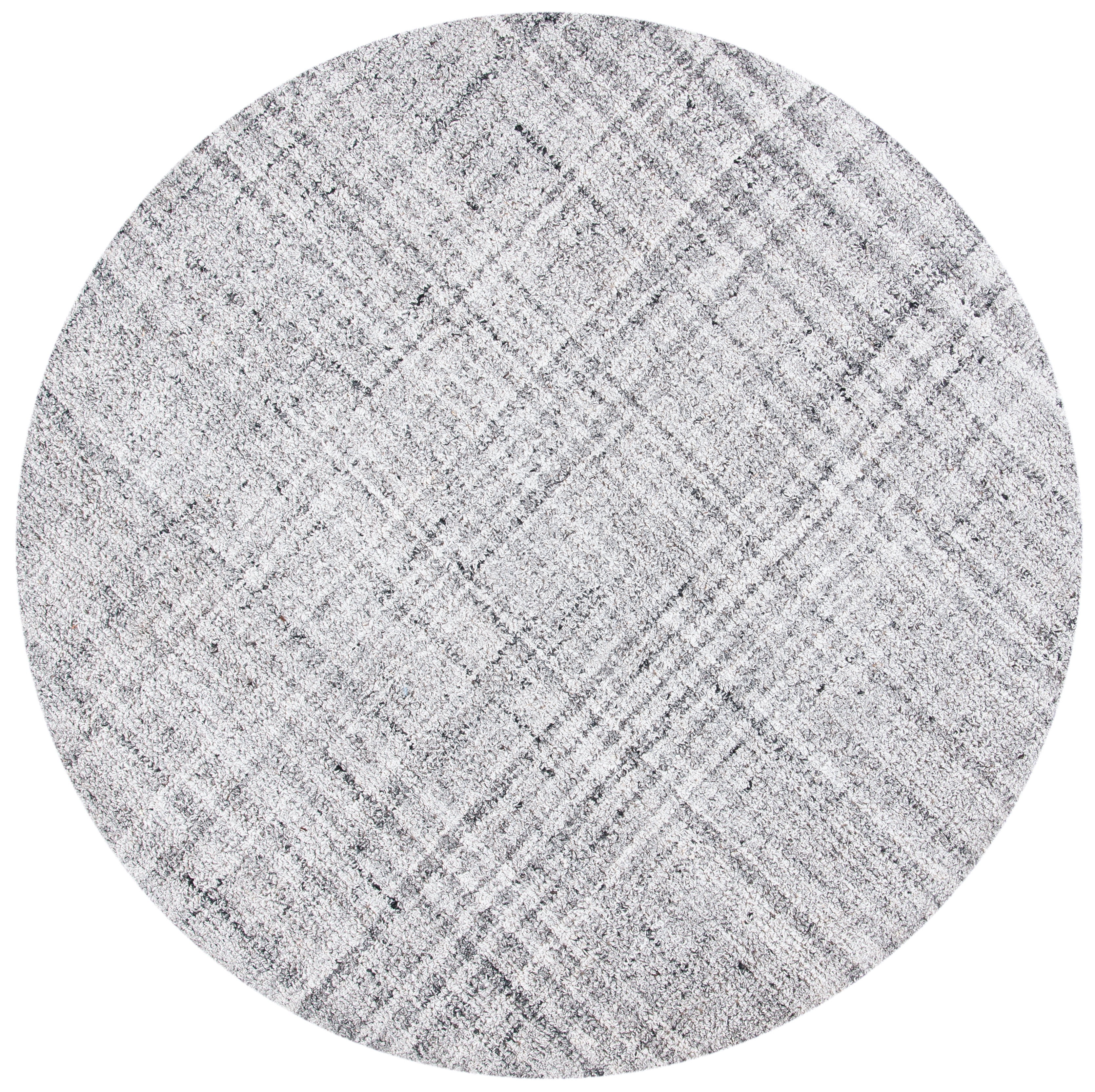 SAFAVIEH Abstract Claes Striped Overdyed Area Rug, Gray/Black, 6' x 6' Round