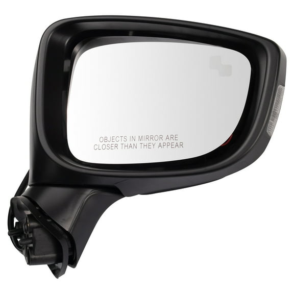 TRQ Passenger Side Mirror Assembly Paint to Match Power Turn Signal Blind Spot Fits 2014-2016 Mazda 3 Japan Built Models 1st VIN Digit J