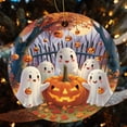 thumbnail image 4 of Ceramic Christmas Ornament Happy Halloween Holiday Personalized Christmas Ornament Ideal for Gifting And Collecting Happy Ghosts And Pumpkins Christmas Tree Ornaments, 4 of 5