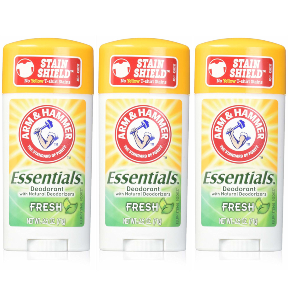 Arm & Hammer Essentials Natural Deodorant Fresh 2.5 oz (Pack of 3