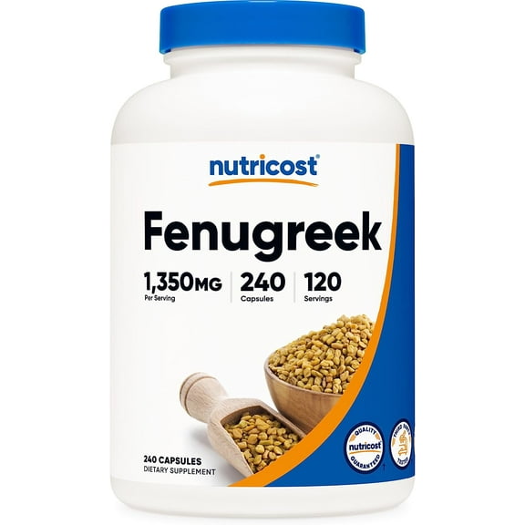 Nutricost Fenugreek Seed 1350mg, 240 Capsules, 120 Servings - Gluten Free & Non-GMO Supplement