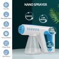thumbnail image 4 of Nano atomizador pulverizador inalámbrico con luz azul, máquina nebulizadora desinfectante recargable de mano, capacidad de 300ml/11oz, 2 niveles, 4 of 8